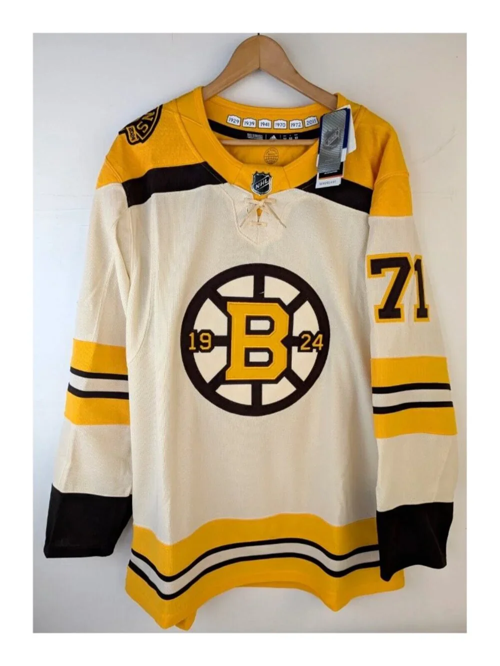 Adidas Sz 52 Boston Bruins Fanatics Centennial Taylor Hall #71 Breakaway Jersey